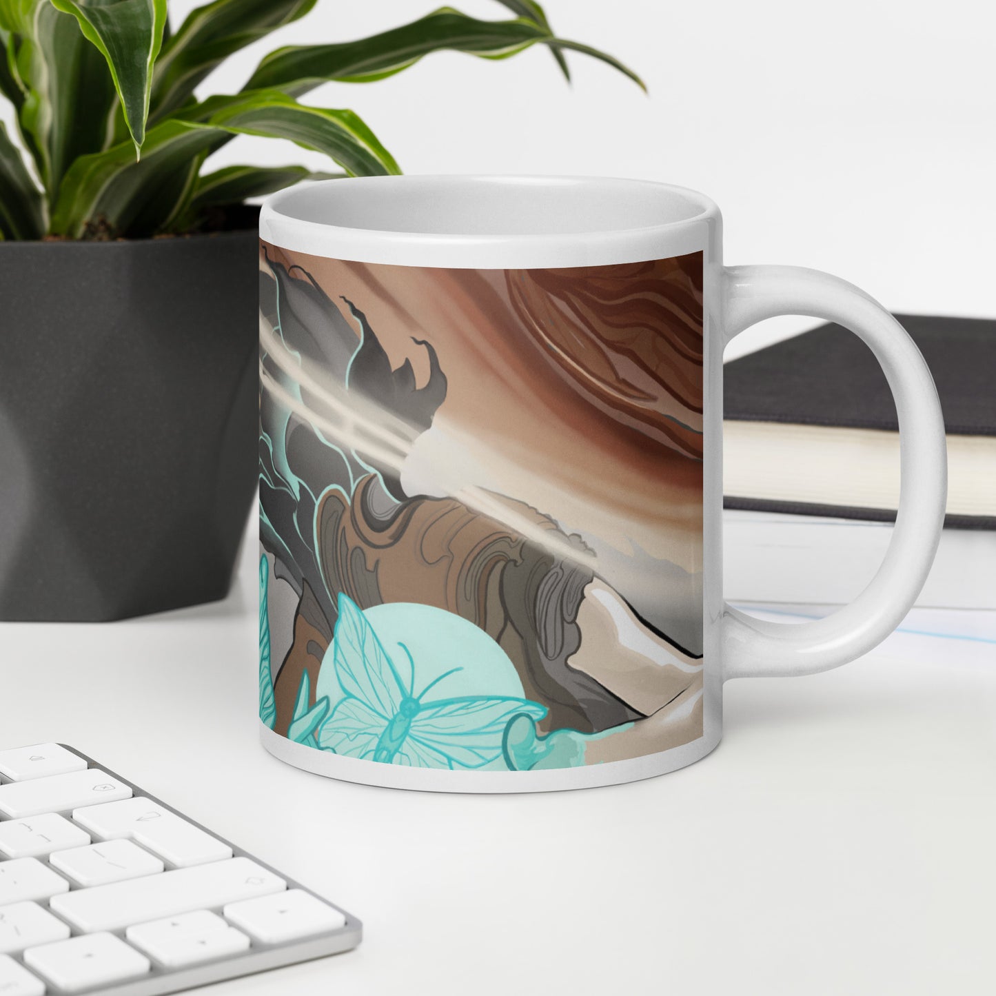 White glossy mug